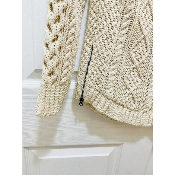 LL Bean Womens Sweater Fisherman Tunic Cable Knit Size XS Cream Ivory - Picture 5 of 7